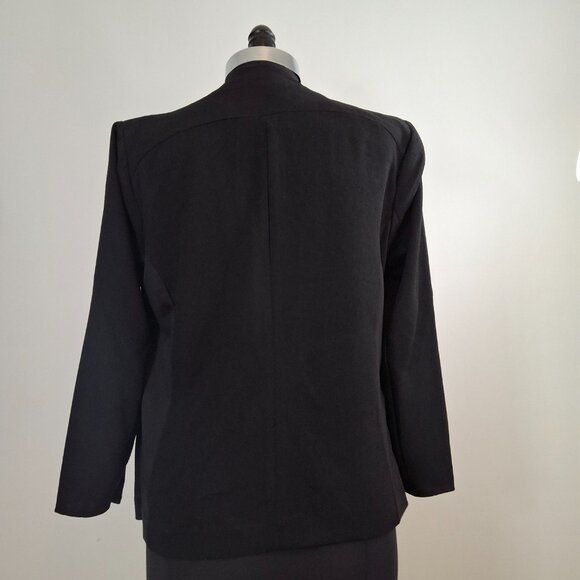 Womans Cropped Open Front Blazer Jacket Sz LG Relaxed Fit Stretchy Office Smart - Picture 5 of 14